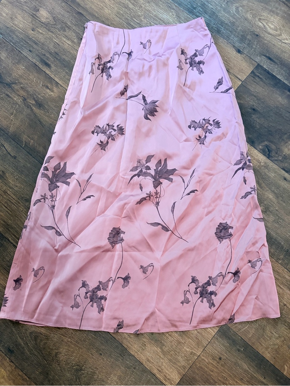 Club Monaco Pink Dark Floral Maxi Skirt Practical Magic Romantic Silky